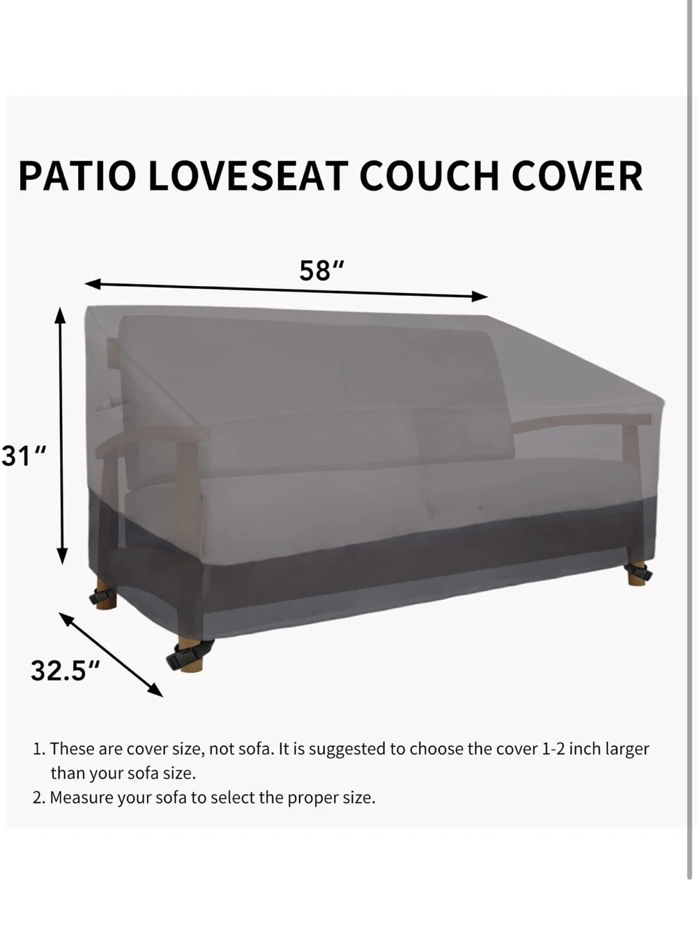 Easy-Going Heavy Duty 2 Seater Outdoor Loveseat Cover, Waterproof